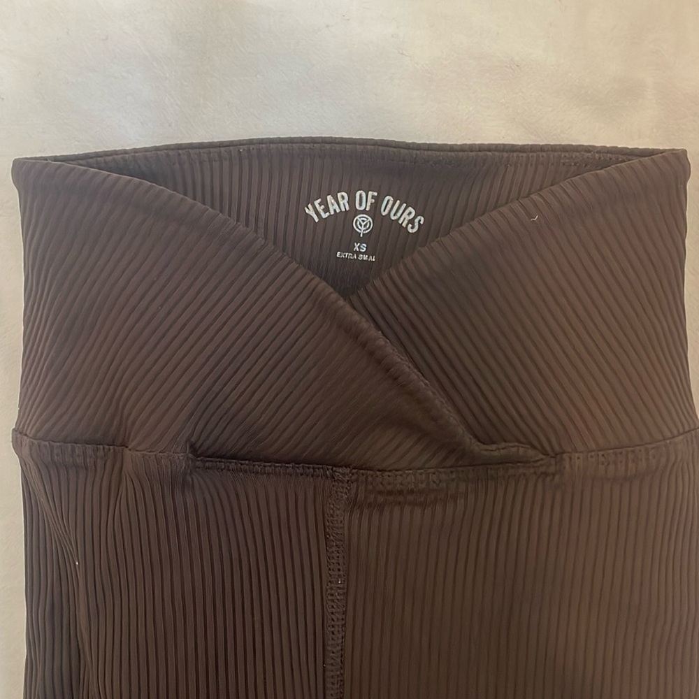 Year of ours ribbed brown leggings